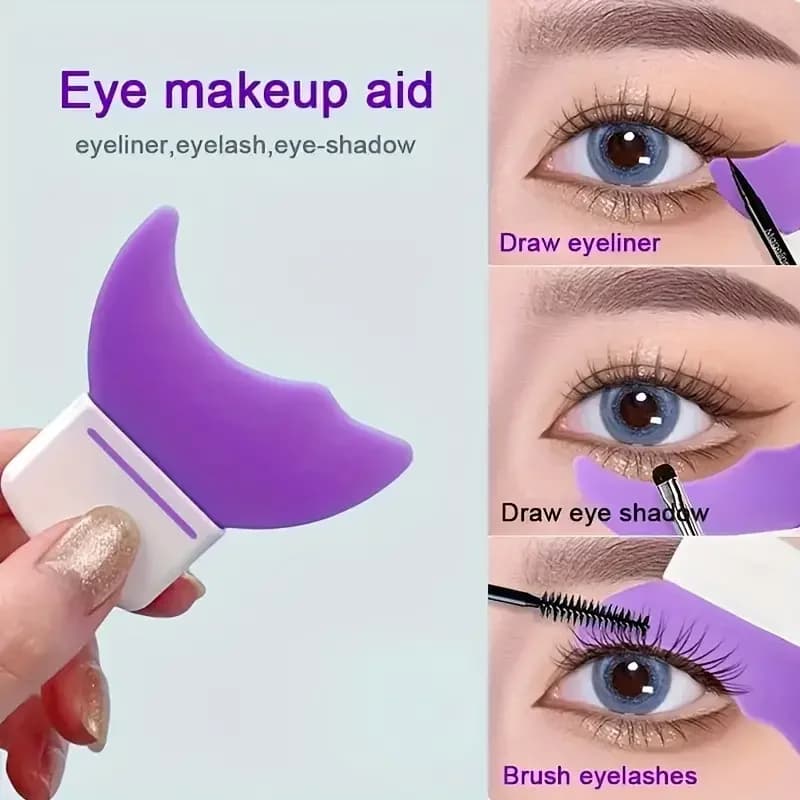 Strumento Ausiliario in Silicone per il Trucco degli Occhi - Multifunzionale per Mascara/Ombretto/Eyeliner, Riutilizzabile, Adatto per Principianti