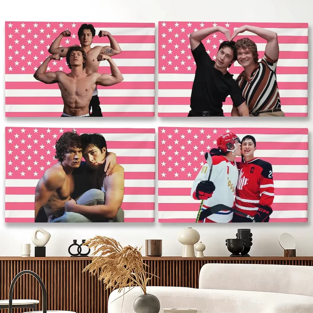 Popular TV Heated Rivalry Shane and Ilya Flag Wall Tapestry For Living Room Home Dorm Decor Blanket Decoration Banner Tapestry