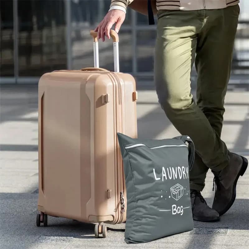 New Laundry Bags with Zip, Waterproof Laundry Bag Travel, Reusable Wet Bag with Zip, Waterproof Laundry Bag for Fitness