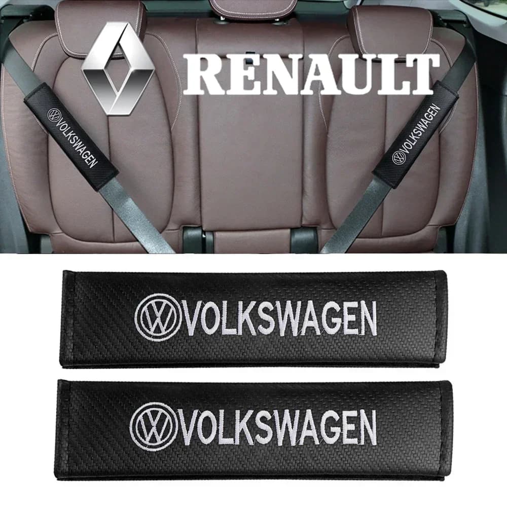 1/2 Pezzi Copri Cinture di Sicurezza in Fibra di Carbonio, Protezione per Spalle per Volkswagen Golf 4 5 Passat b8 b5 VW R Line Sharan Polo Tiguan
