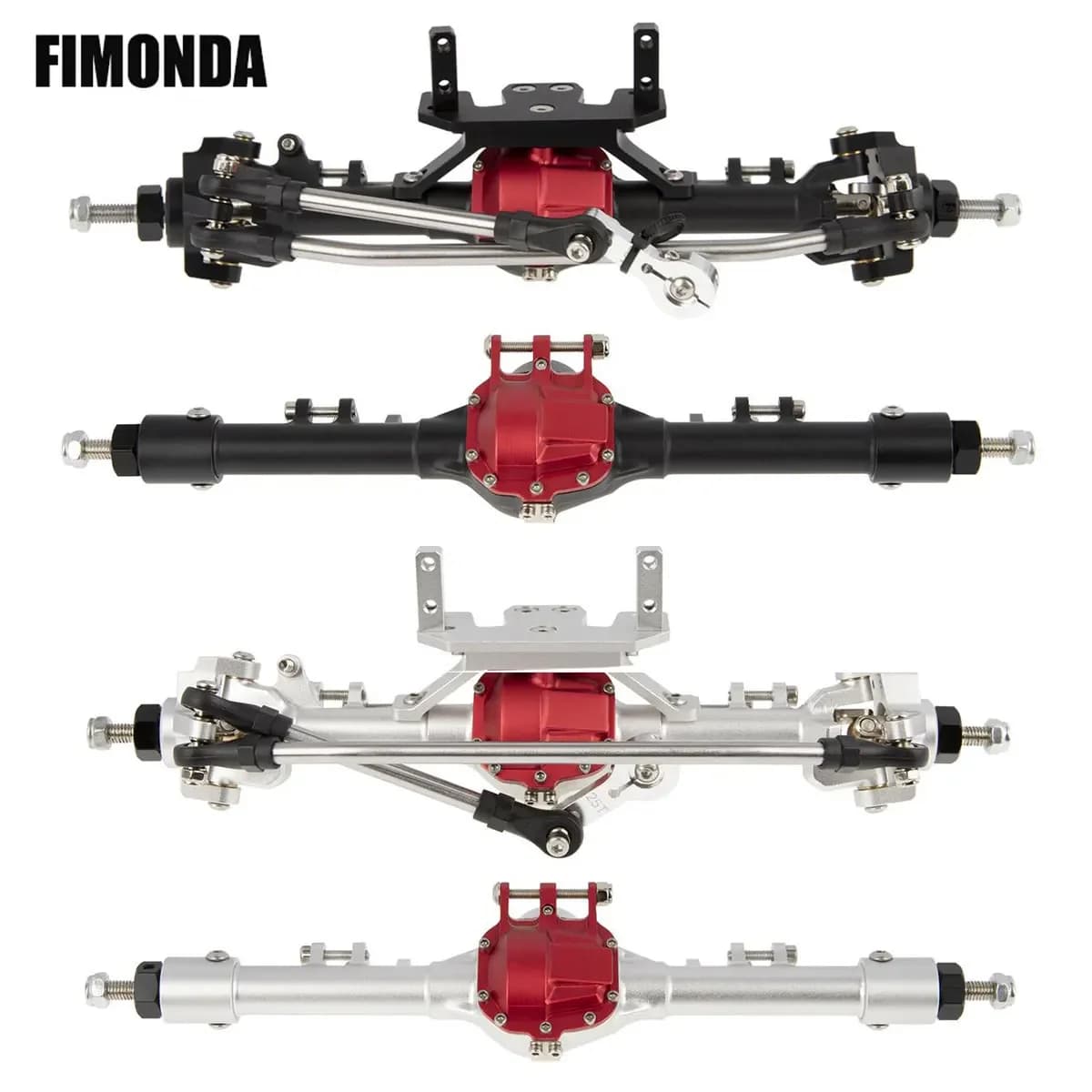 Asse dritto anteriore e posteriore in lega di alluminio CNC per parti 1/10 RC Crawler Car Axial SCX10 II 90046 90047 RGT 86100