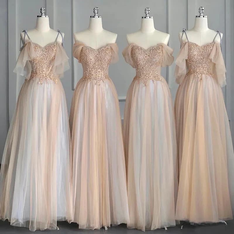Champagne Color Maids of Dres 2026 New Sle Fairy Aosphere High Quali Unique Tulle Skirts Ele Sister up ...