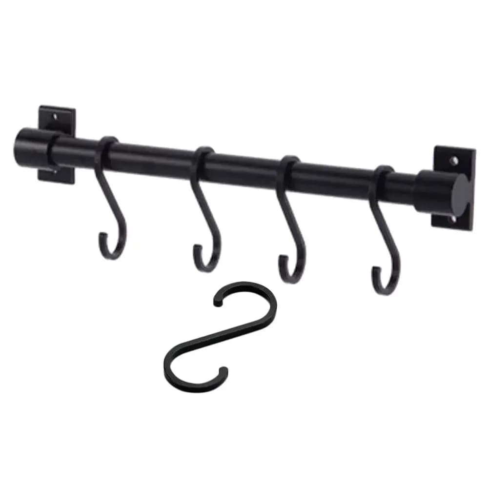 Set di 1 portaoggetti da cucina a parete, organizer in metallo per utensili da cucina, porta pentole, porta asciugamani, gancio per bagno
