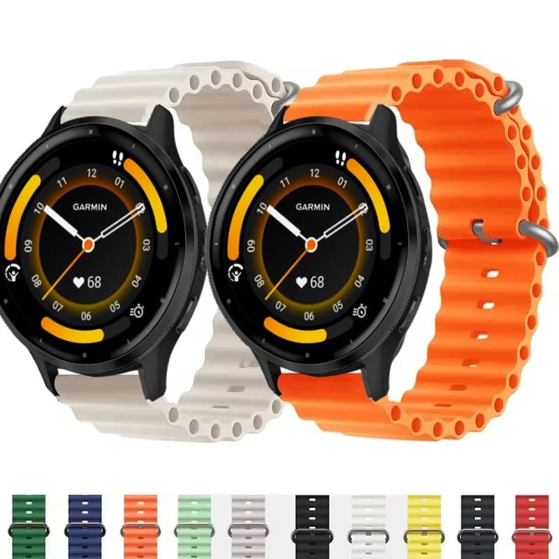 20mm 22mm cinturino in silicone per Garmin Vivoactive 3 4 5 cinturino orologio Venu 2 3 SQ Forerunner 645 245 cinturino oceano cinturini braccialetto