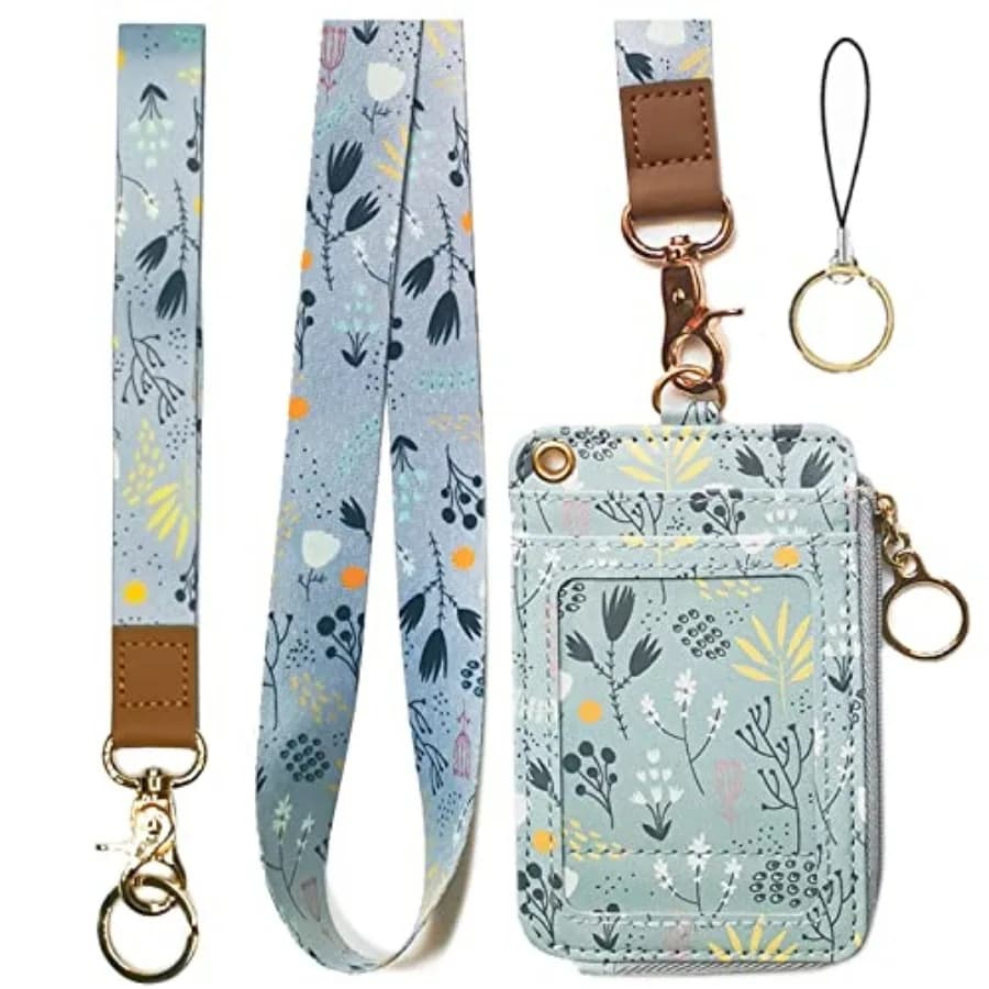Lanyard with Wallet, Zip ID Case with Lanyard, Lanyard Badge Holder, Lanyard Wallet for Women, Fashion Lanyard Wallet, ID Case