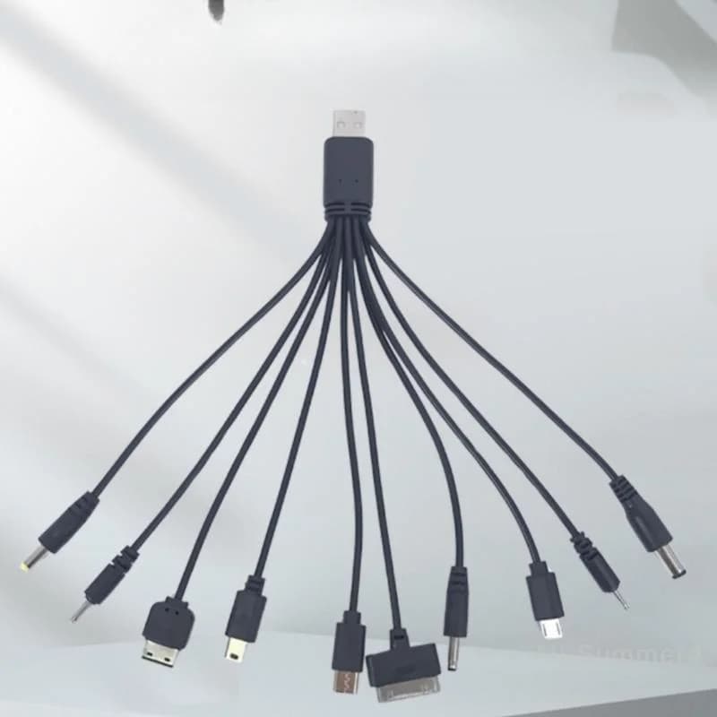 1 pz 20 cm cavo di ricarica USB cavo per telefono universale 10 in 1 micro USB DC spina adattatore per caricabatterie per telefono cellulare