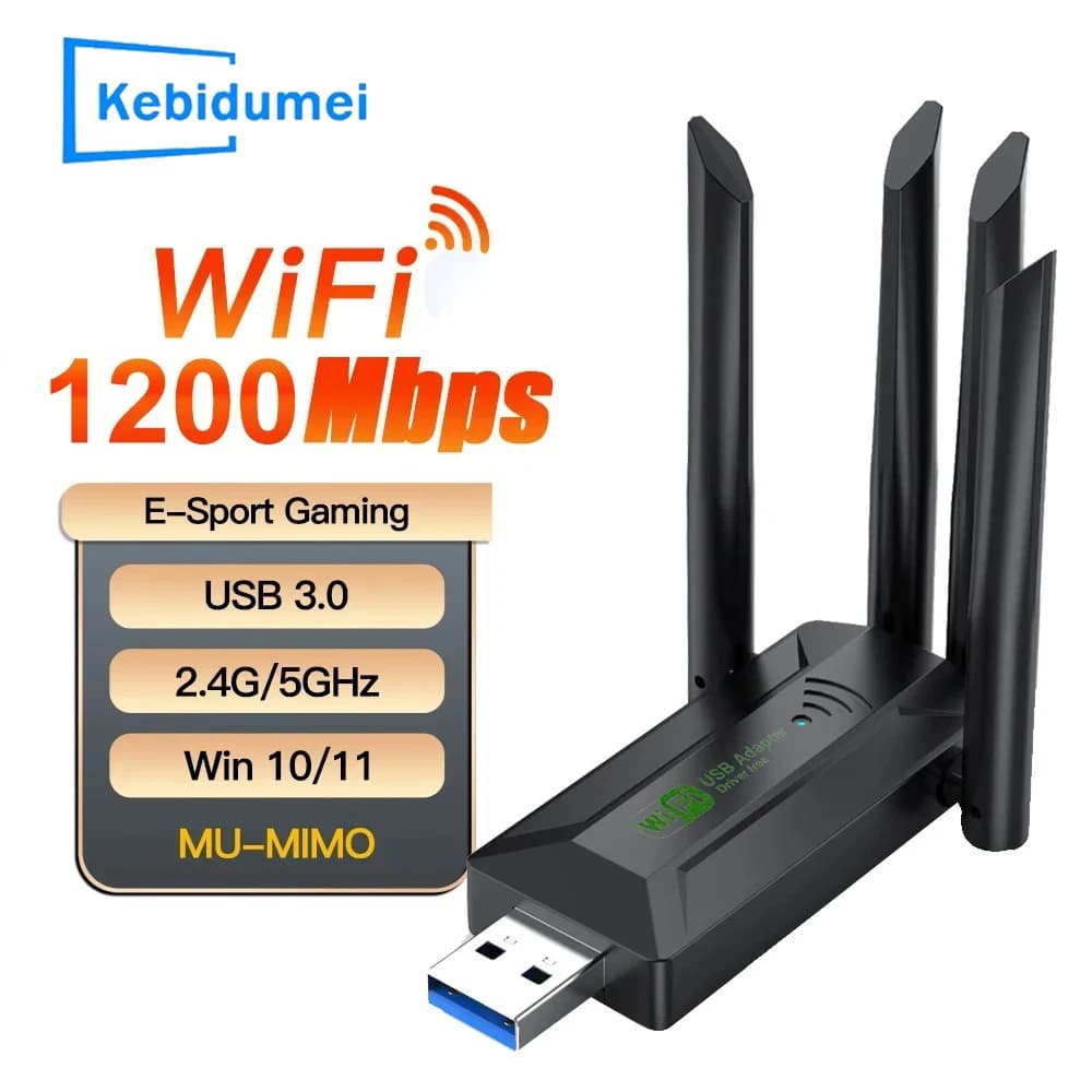 NUOVO 1200Mbps WiFi Adattatore USB Scheda di Rete Dual Band 2.4G/5Ghz Wi-Fi Dongle 802.11AC 4 Antenne Ricevitore Wireless Per PC Laptop