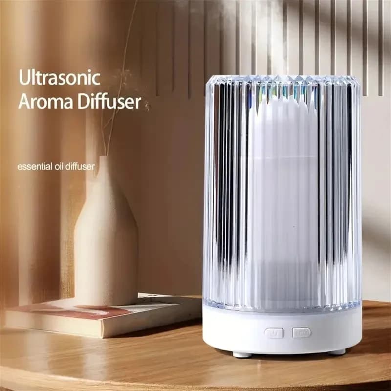 USB Aromatherapy Air Humidifier with 7‑Color Night Light, Portable Cool Mist Humidifier, Desktop Humidifier for Bedroom Living Room Office Classroom, Holiday Gift for Men & Women