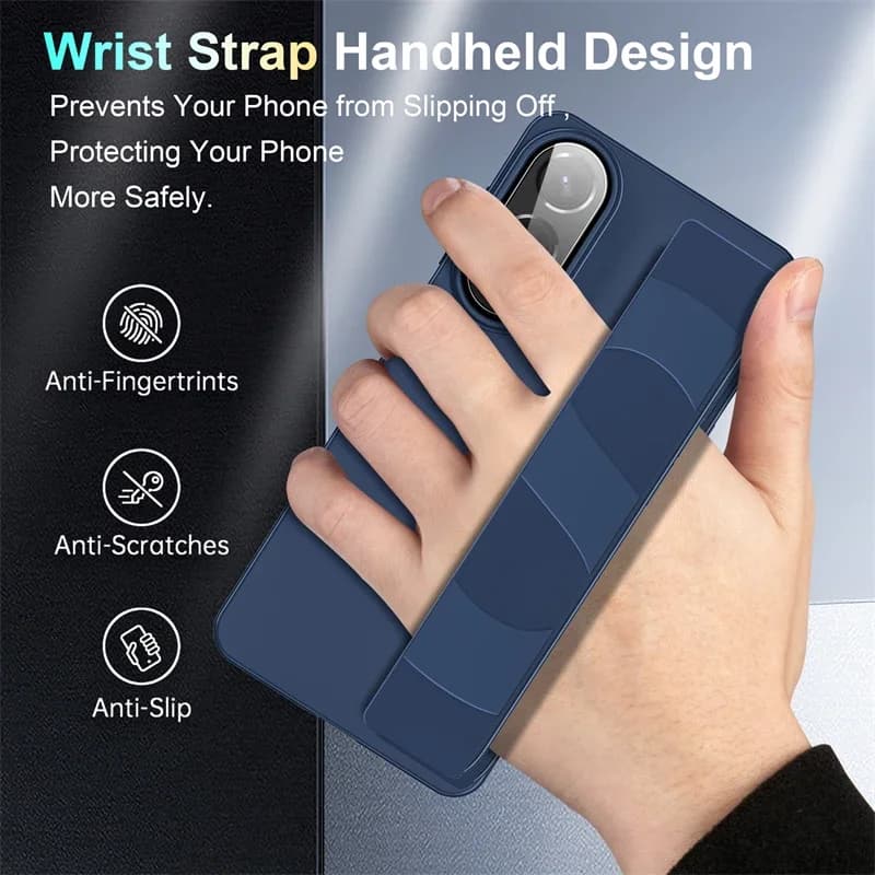 Silicone Elastic Strap Case for Samsung Galaxy S25 Edge S24 S23 Ultra Plus Shock Cover for Ultra Thin Opaque Hard PC