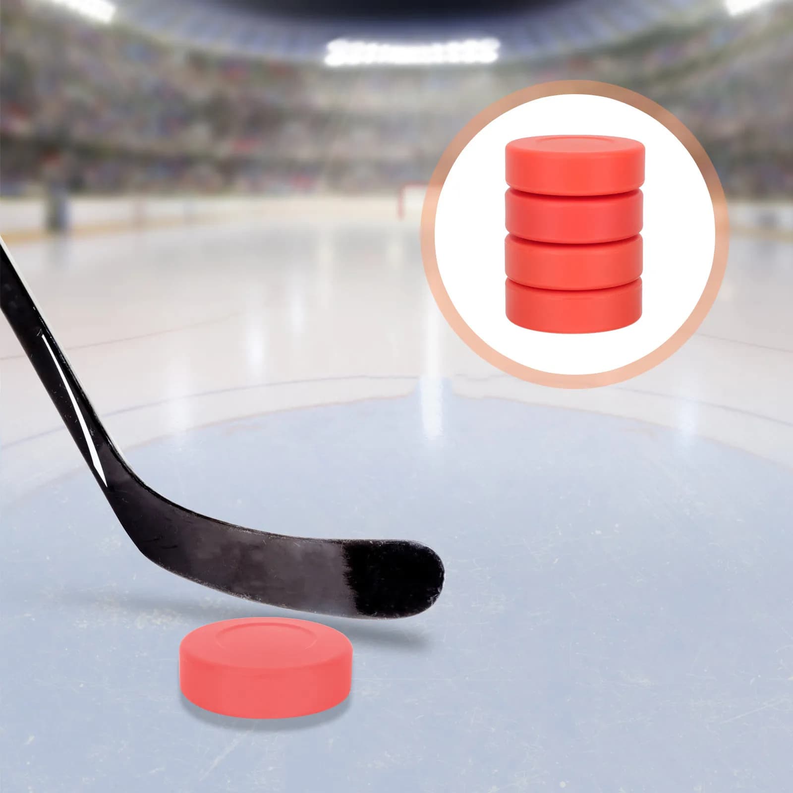 4 Pezzi di Dischi da Hockey su Ghiaccio in Gomma per Allenamento e Competizione, Superficie Liscia a Basso Attrito per Adulti e Bambini