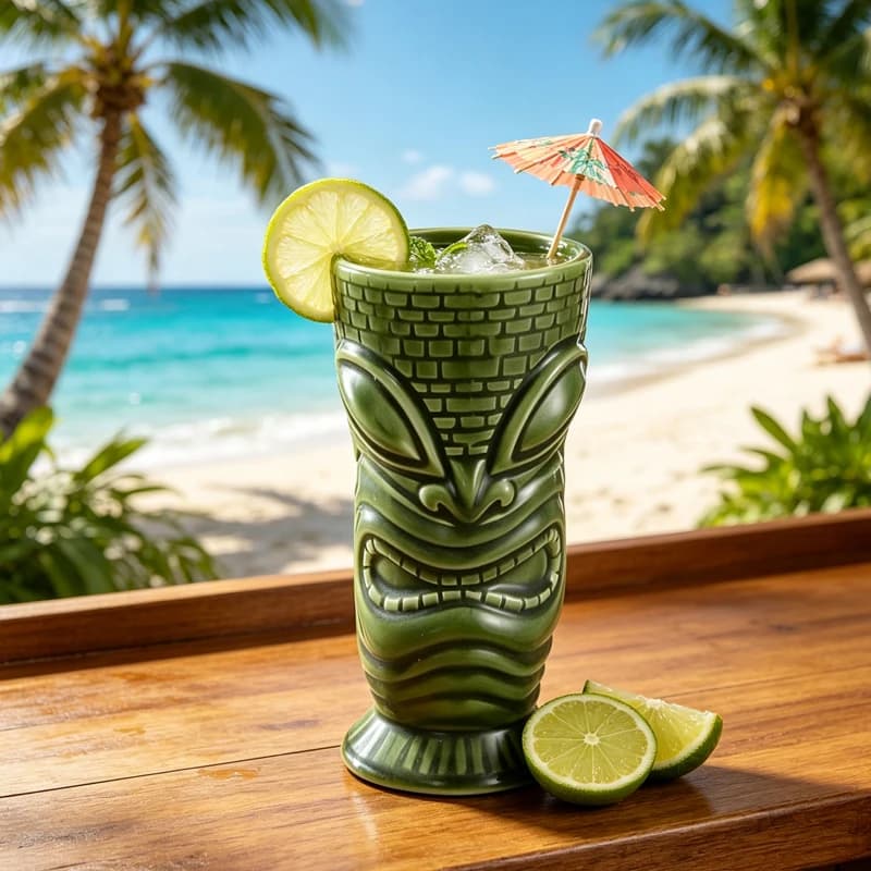 Tazza TiKi da 550ml, Creativa Tazza in Ceramica Personalizzata, Bicchieri per Cocktail e Birra Hawaiana, Articoli per Bar e Feste, Decorazione per la Casa, Vaso Decorativo