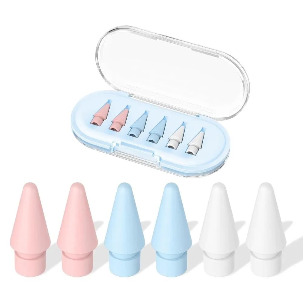 6PCS/Set Wear-Resistant Mixed Pen Tip Set Flexible No delay Replacement Pencil Tips for Apple Pencil 1/2 USB-C Pro