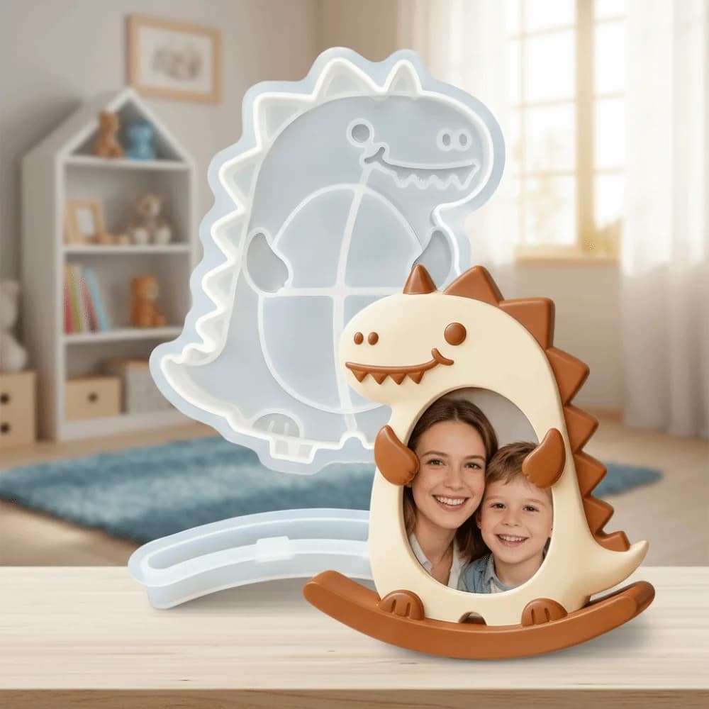 Hand-made flexible silicone mold made of dog, cat, dinosaur, for photo frames and anti-stick chalk frames