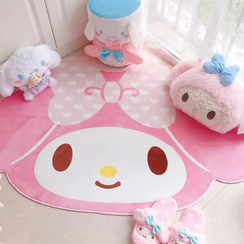 New 60x90cm Saniro My Melody Cartoon Carpet Kawaii Home Soft Fur carpets kids bedroom living room mat zerbino Decor