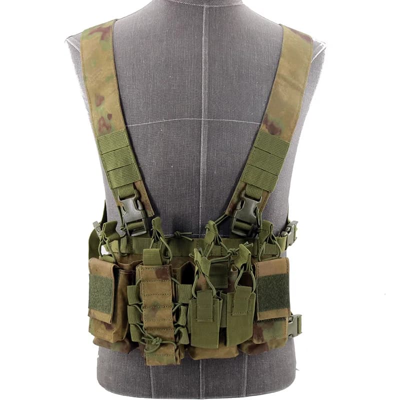 FG atacs Borsa tattica per petto Molle Gilet softair con custodia per caricatore Fondina da caccia Supporto per walkie-talkie bidirezionale funzionale
