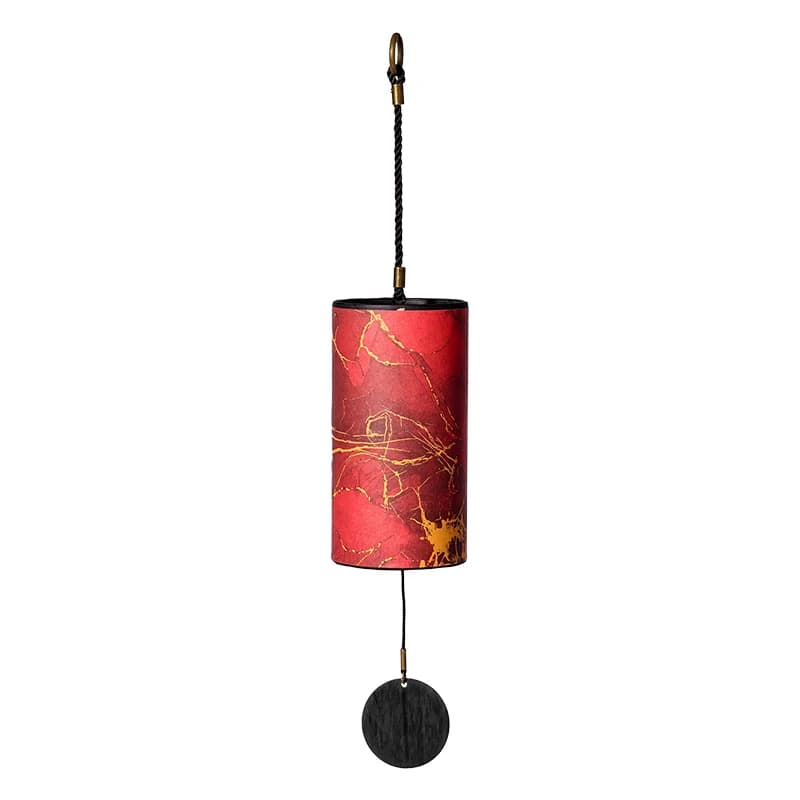 Hluru Bamboo Windchime Furin Wind Chime 9 Rod Chord Crafted Bell for Outdoor Garden Decor Patio Zen Home Decoration Meditation