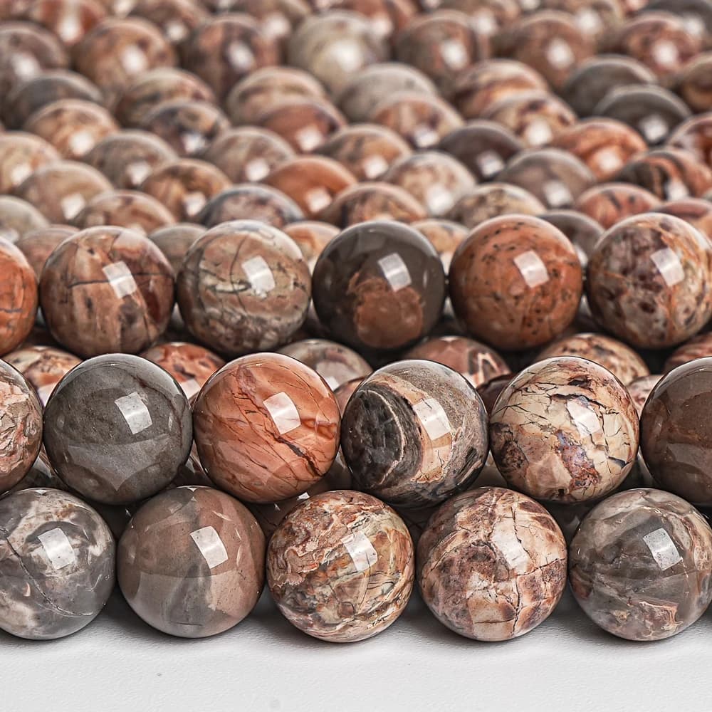 Perle di gioielli di diaspro naturale pietra preziosa rosso-marrone perline distanziatrici allentate rotonde gioielli per la realizzazione di accessori per collana di bracciali fai da te