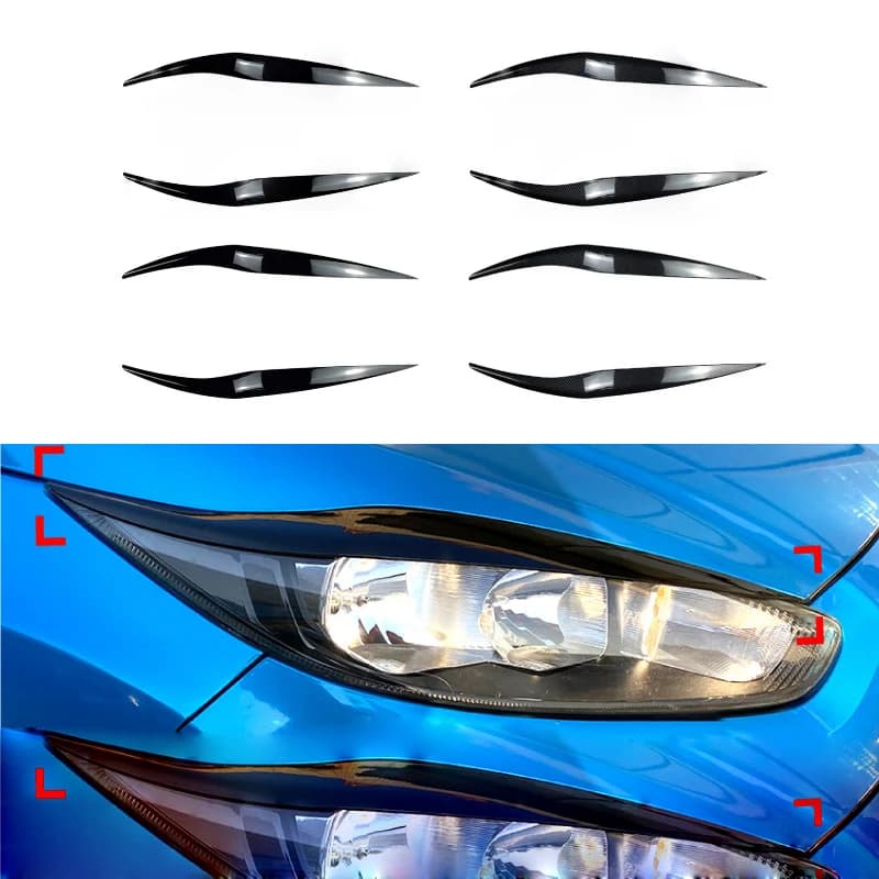 Auto Faro Anteriore Sopracciglia Per Ford Fiesta MK 6.5 7.5 2013-2017 Testa Della Lampada Palpebre Copertura Trim Auto Body Kit Accessori Auto