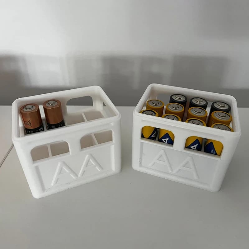 Scatola Portabatterie Impilabile AAA/AA/9V/CR2032/CR2025, Organizzatore Decorativo per Batterie, Contenitore per Casa e Ufficio
