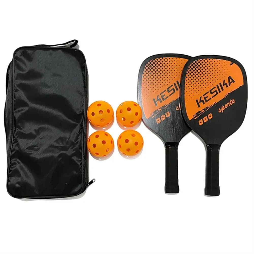 Poplar Pickle Paddles Rackets Set Non-slip 4 Pickleballs Pickleball Balls with Carrying Bag Pickleball Paddles Men Women