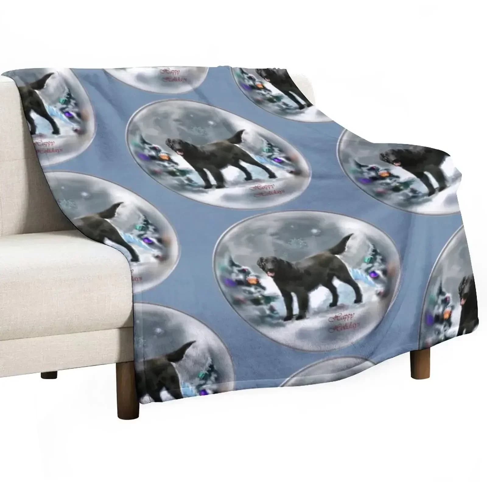 Flat-Coated Retriever Christmas Gifts Throw Blanket Bed Summer Retros Sleeping Bag Personalized Gift Thermal Blankets