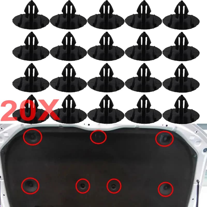 20X Clip di fissaggio isolante per cofano in plastica 9046709050 per Toyota Alphard Camry Estima Kluger Land cruiser Yaris Rav4 Prius Lexus