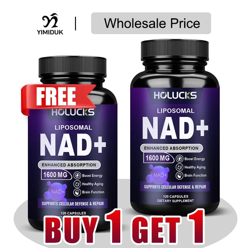 Buy 1 Get 1 Free! Premium NAD+ 1600mg Supplement, for Brain & Heart Health, Boosts Mitochondrial Function, Fights Fatigue