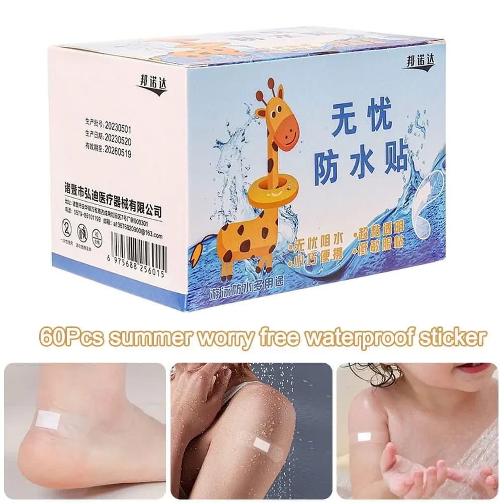 60Pcs Transparent Adhesive Bandages Anti-friction Invisible Kids Finger Stickers High Viscosity Breathable Waterproof Sticker