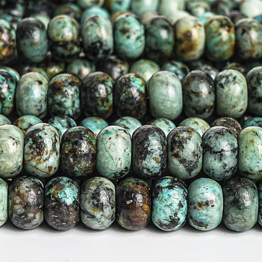 1 filo di perline di pietra rotonde di turchese africano naturale perline distanziatrici per gioielli fai da te che realizzano forniture per collane e braccialetti