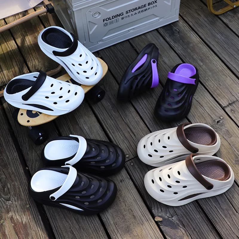 Scarpe con foro in EVA Sandali da spiaggia da uomo con suola spessa e leggeri Pantofole da esterno per coppia