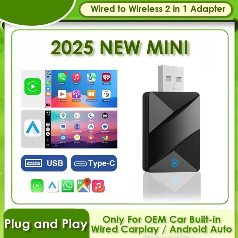 OnePlus Wireless CarPlay Android Auto USB Adapter Dongle Smart Mini Box Plug & Play Universal For VW Toyota Nissan Ford Benz MG