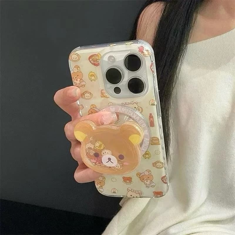 Rice Ball Rilakkuma Shake Stand is suitable for Apple 15/13 promax 12/16 mobile phone case iPhone 14, 11