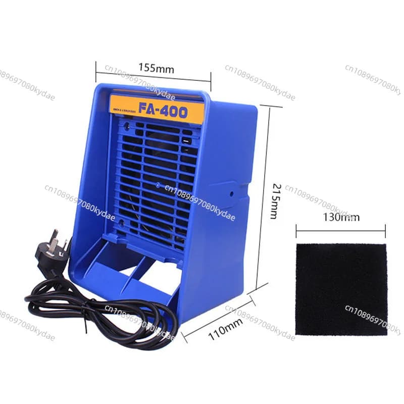 Aspiratore di Fumi Portatile FA-400 per Saldatura, Ventola di Scarico per Saldatore, Filtro a Spugna con Carbone Attivo, Purificatore ESD