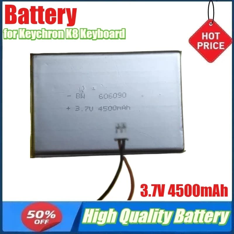 Batteria da 3,7 V 4500 mAh per tastiera Keychron K8 Batteria ai polimeri di litio