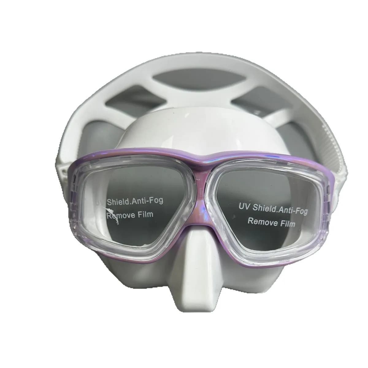 Maschera subacquea gratuita ad alta definizione con montatura grande, impermeabile, antiappannamento, protezione del naso, occhiali da nuoto antiasfixia integrati