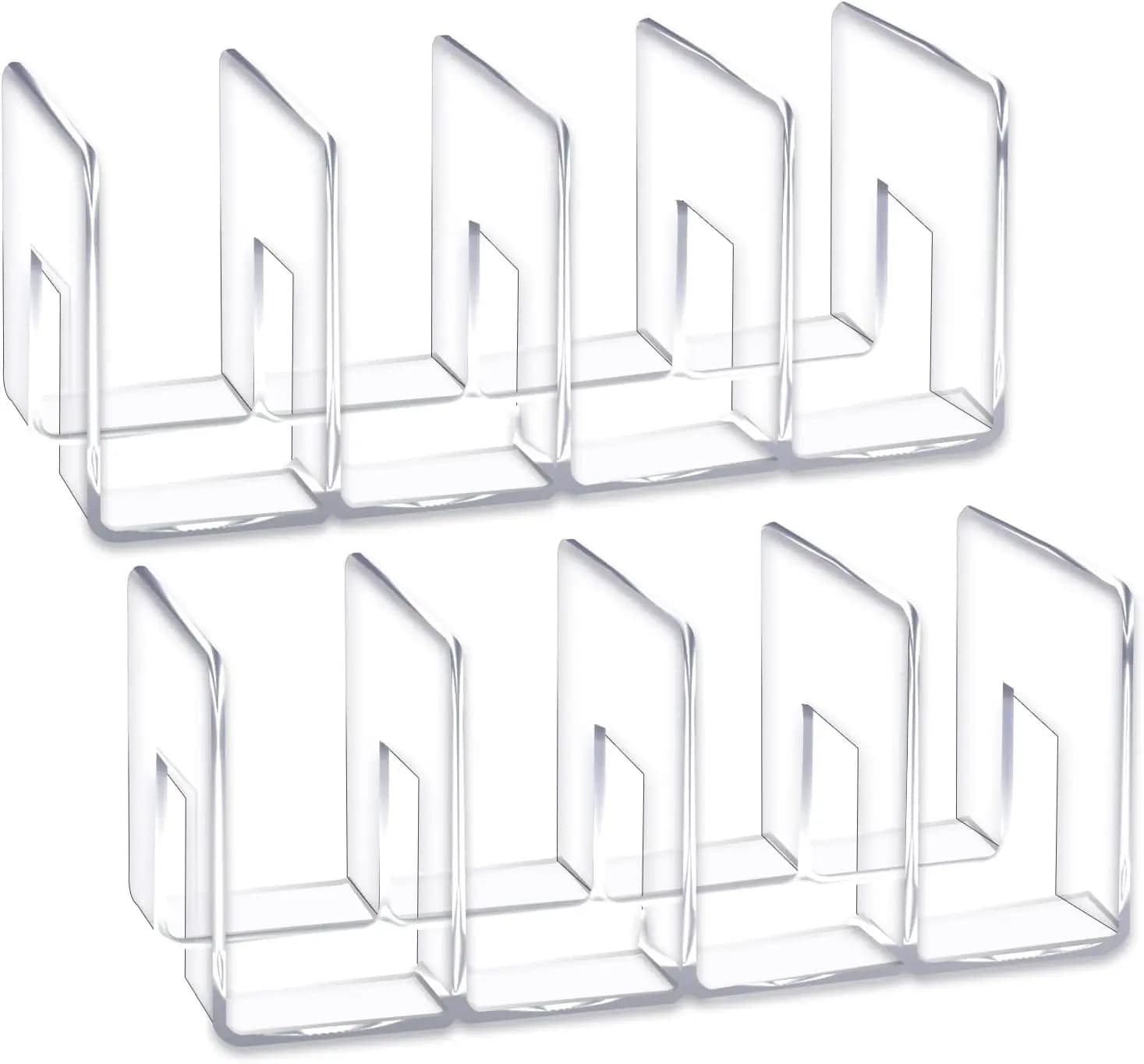 2pcs Clear Acrylic Desk File Sorter Purse/Handbag Organizer Clutch Divider Mesh Folder Office Supplies Stand Bookshelf