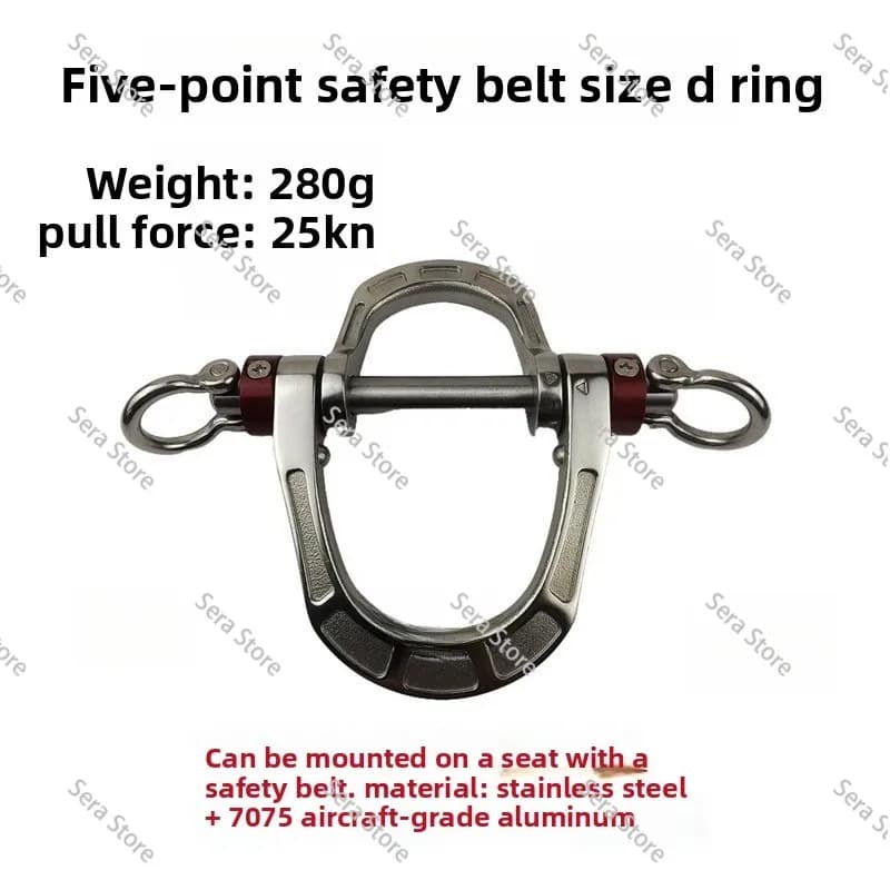 Five-point seat belt double D ring load-bearing ring