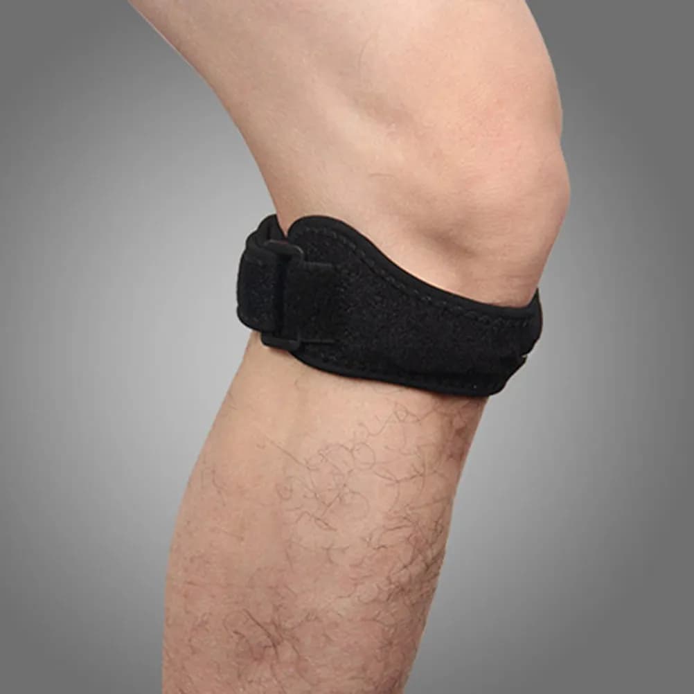 2 Pezzi Fascia Protettiva per Ginocchio con Cuscinetti Sportivi e Cinghie per Basket