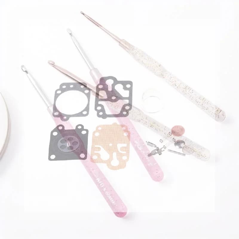 Aluminum Crochet Hooks 7 PCS Set 2mm-5mm Lightweight Clear Handles for Portable Travel Yarn Knitting