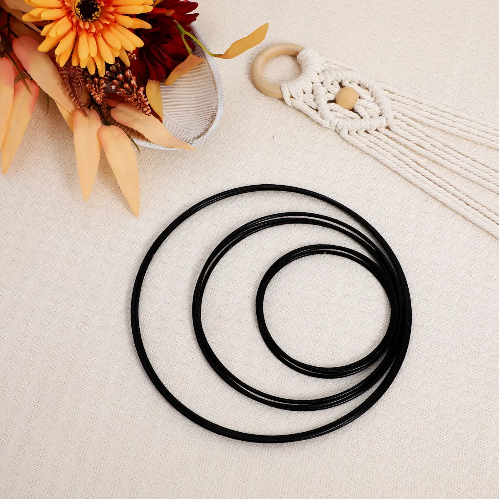 9Pcs Dreamcatcher Metal Hoops Polished Large Rings for Macrame Wreath Frames Wedding Floral Decoration Crafts Metal Hoops