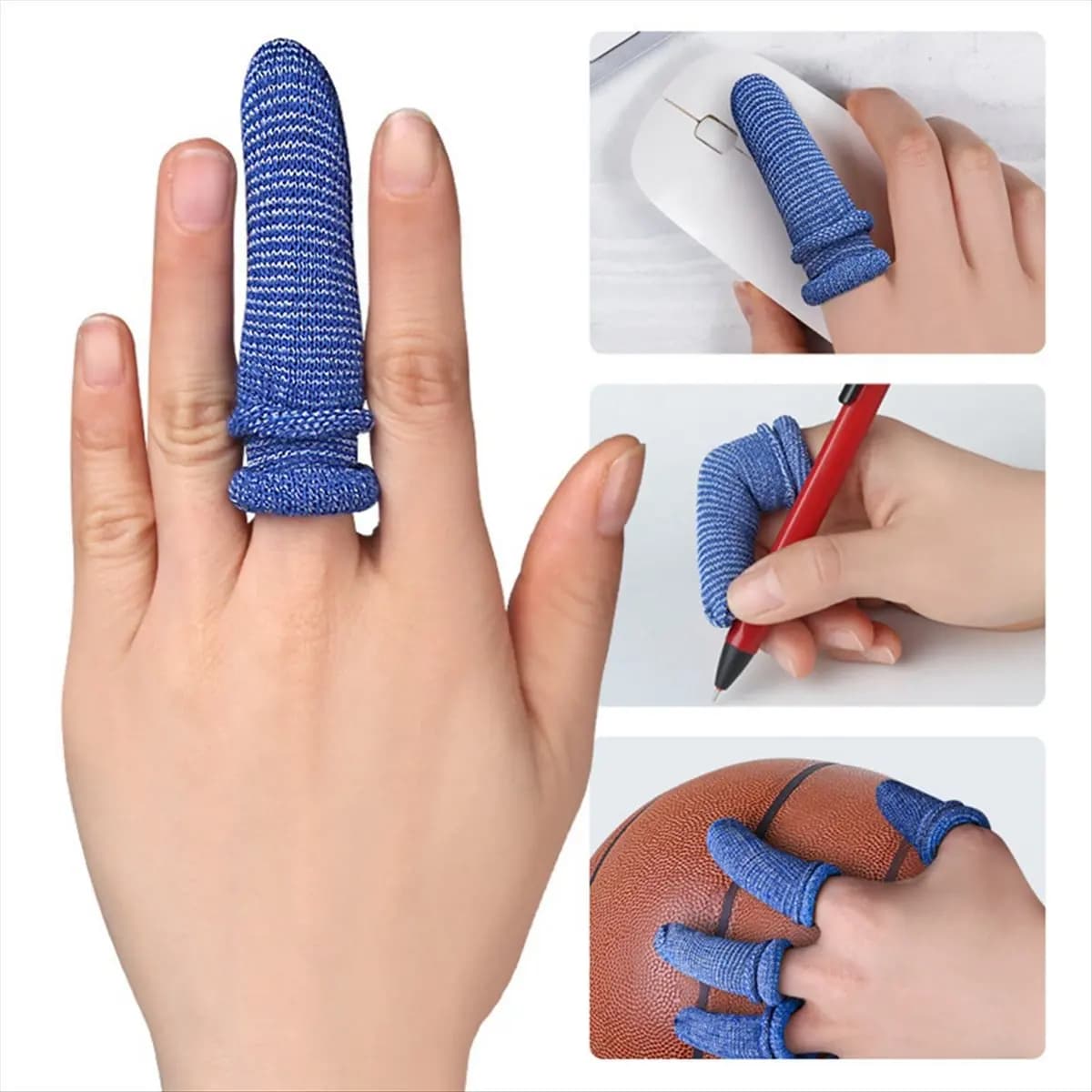 L79A 20Pcs Tubular Finger Bandage,Finger Cots, Soft, Resilient, Breathable, Fit, Fixed and Wrapped Sports Bandages,Blue