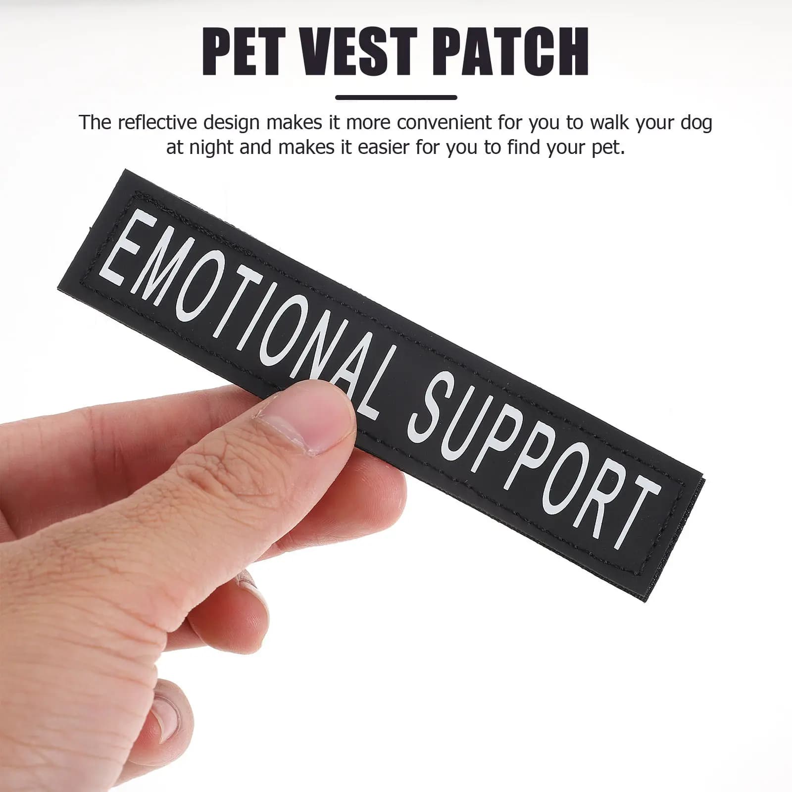 2Pairs Reflective Pet Vest Patches Dog Harness Stickers Self-Adhesive Chest Strap Patches Lightweight Outdoor Safety