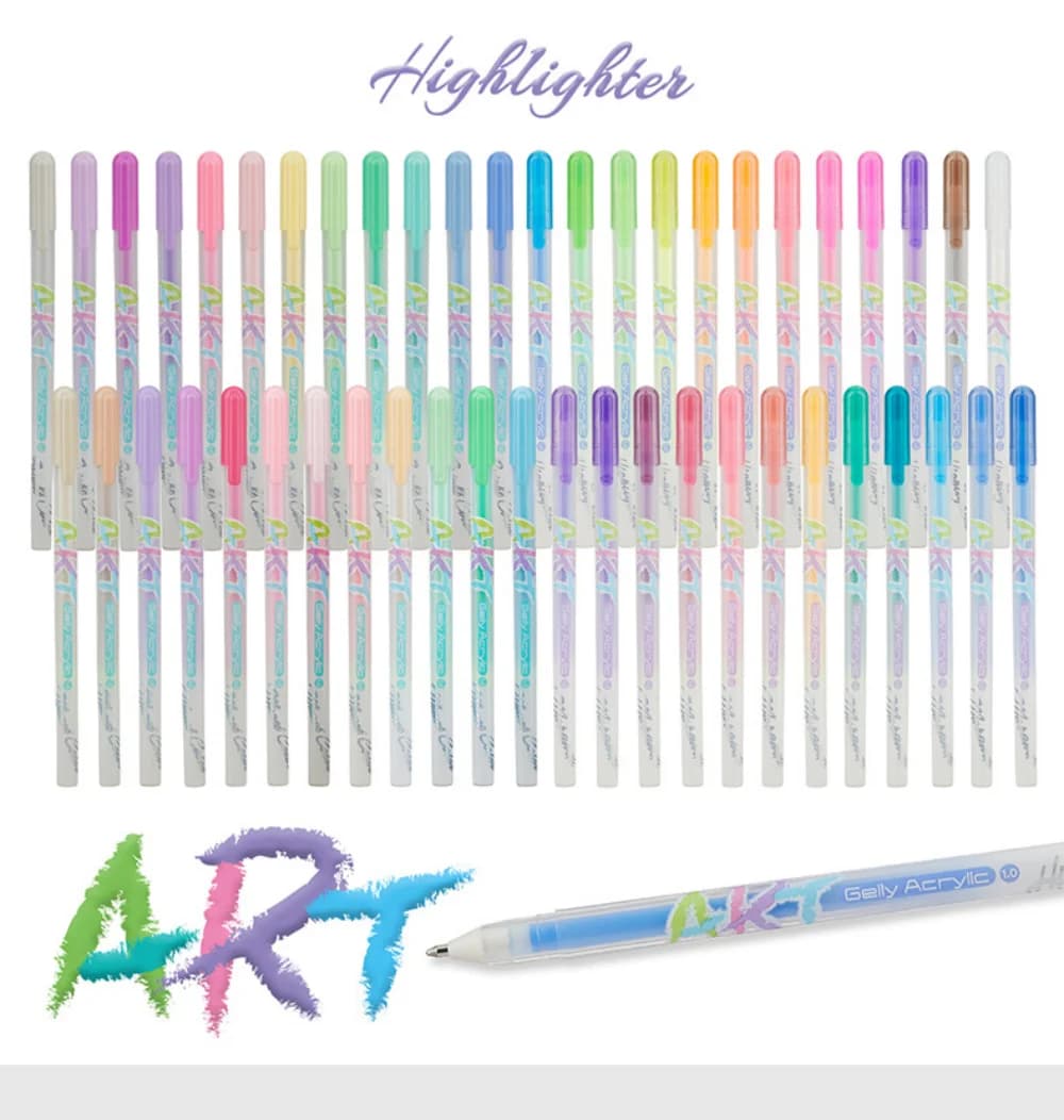 Punti salienti acrilici Penna gel Colori vivaci e vivaci Inchiostro ad asciugatura rapida Scrittura liscia Studente Pittura artistica fai da te Penna gel per conti a mano