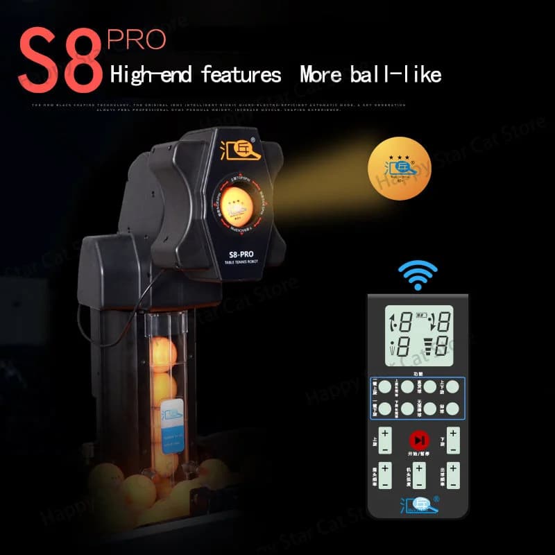 Robot/Macchina da ping pong HUIPANG S8-PRO, facile da montare, ideale per l'allenamento, multifunzionale, ricicla le palline.