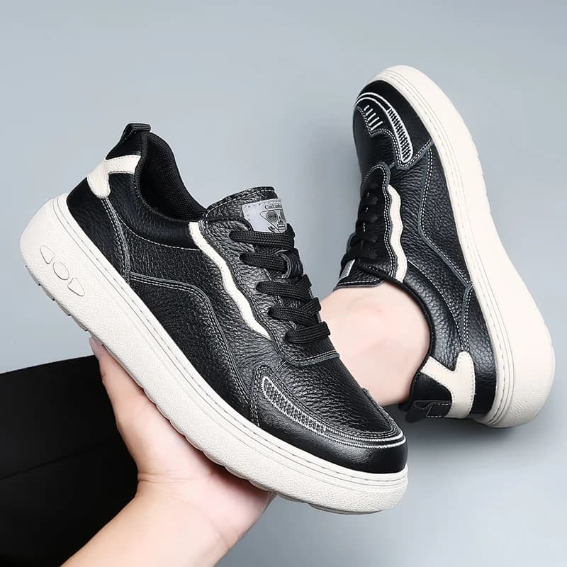 DIMANYU Men's Training Shoes 2026 New Autumn Genuine Leather Sneakers For Men Trendy Platform Casual Shoes Men