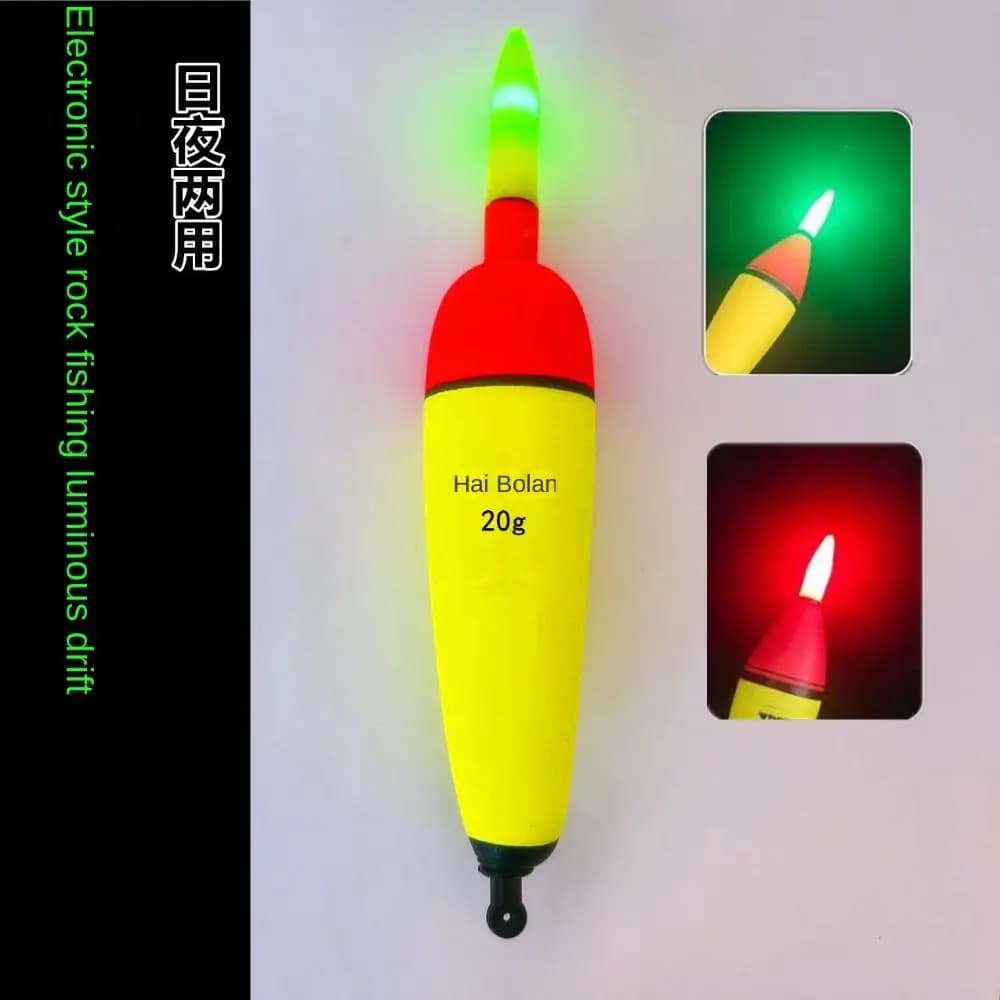 1 pc 10g-120g EVA Luminous Fishing Night Float Light Stick Foam Plastic Bobber Sea Rock Fishing Striking Floats green light