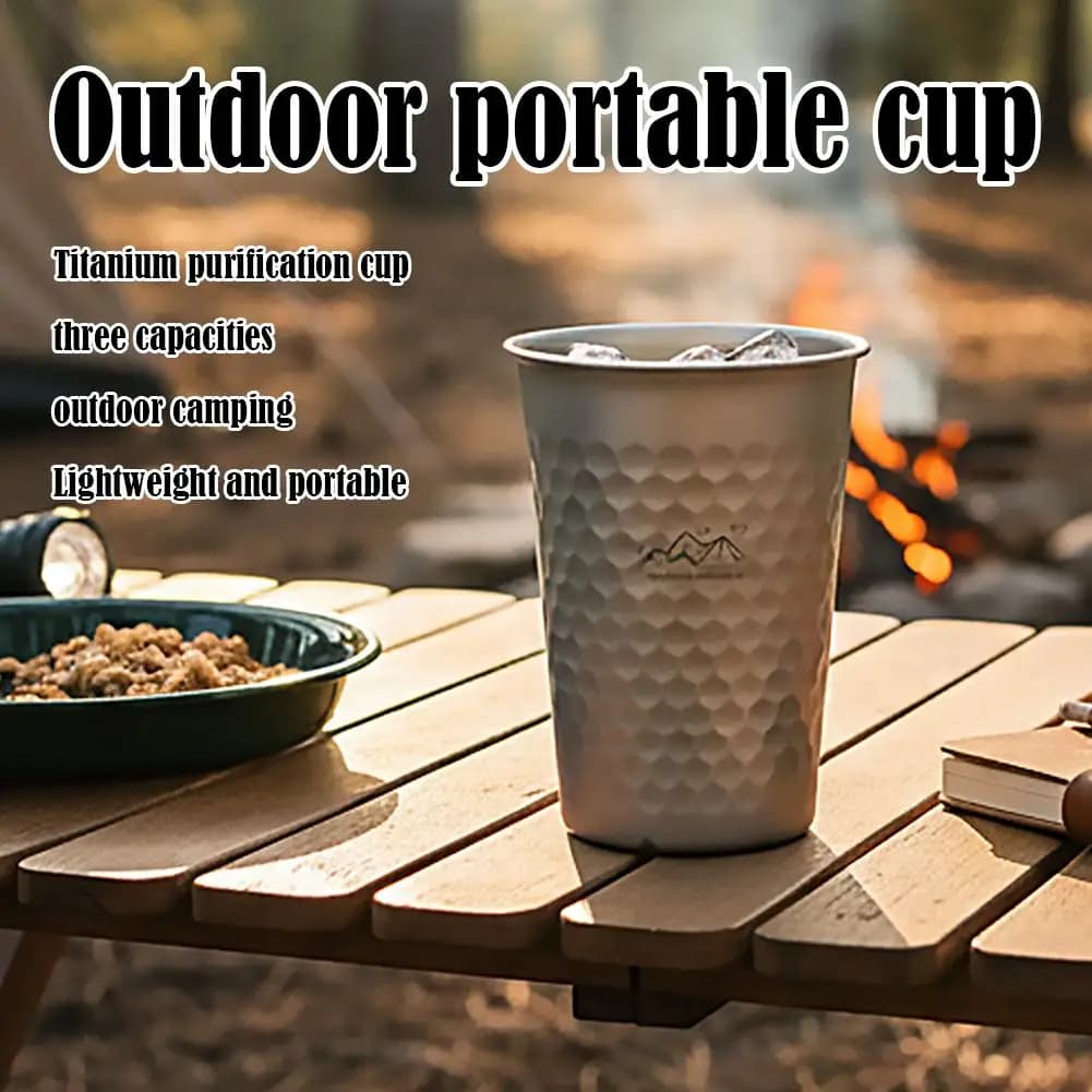 Portable titanium Ultra Light Anti-fall Beer Glass Reusable Cooling Cup Honeycomb pattern monolayer Camping Cold Drink Cups