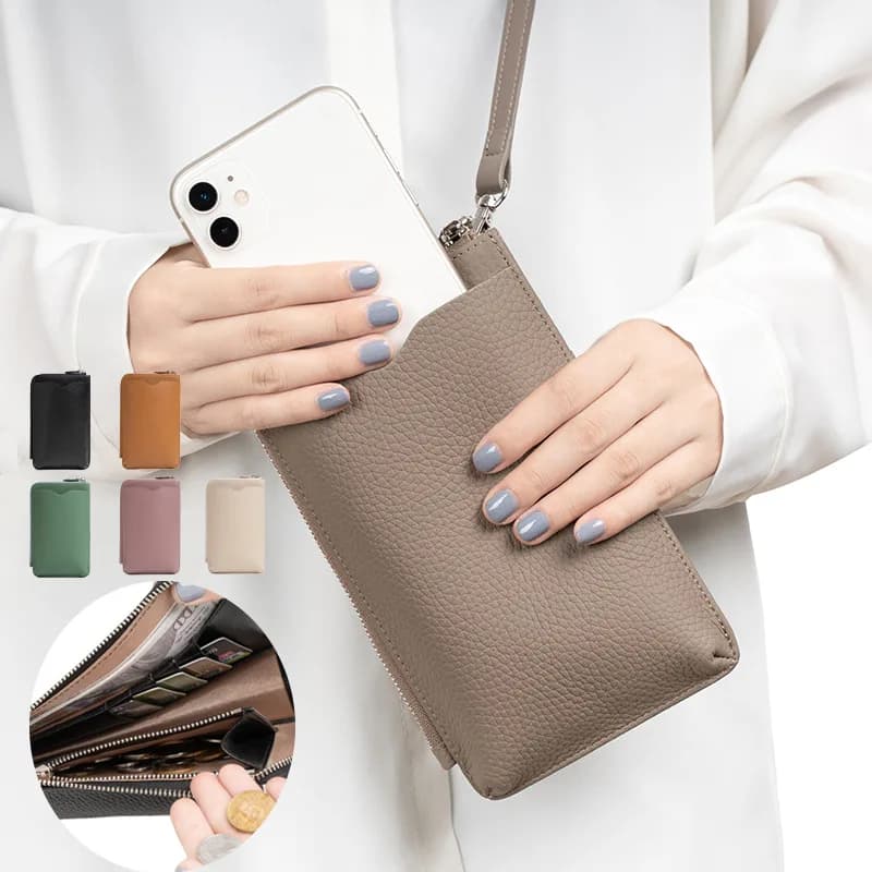 Borsa a tracolla per telefono in vera pelle moda donna Mini borsa a tracolla in pelle PU 2024 nuova borsa per telefono di lusso da donna