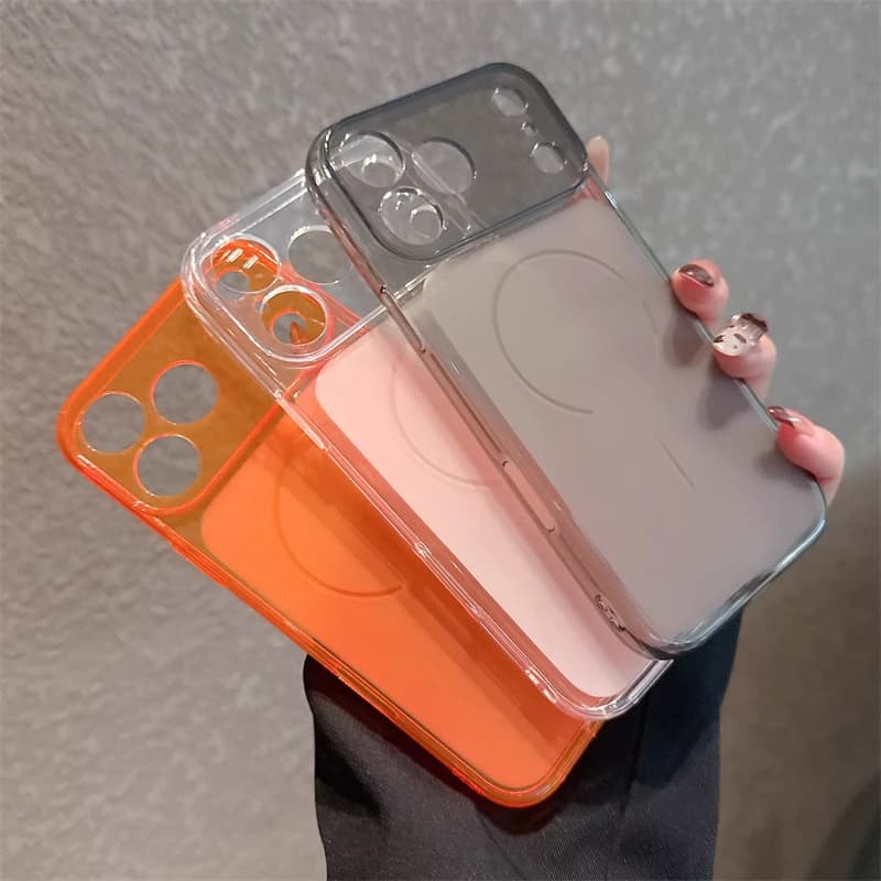 Ultra thin matt transparent TPU soft case for Magsafe wireless charging for iPhone 17 16 15 14 Plus 13 12 11 Pro Max Shockproof cover