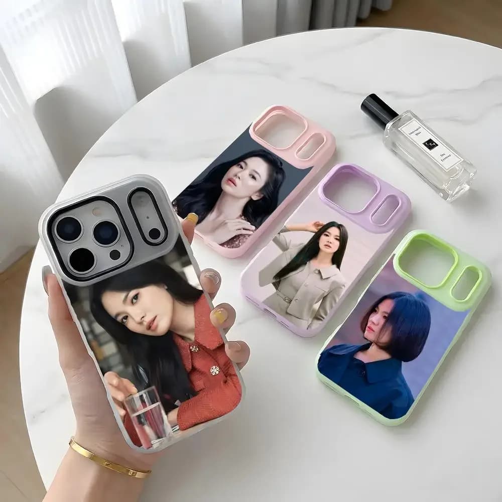 Custodia per telefono S-Song Hye-kyo in gel a doppio strato antiurto per iPhone 17 16 15 14 13 12ProMax